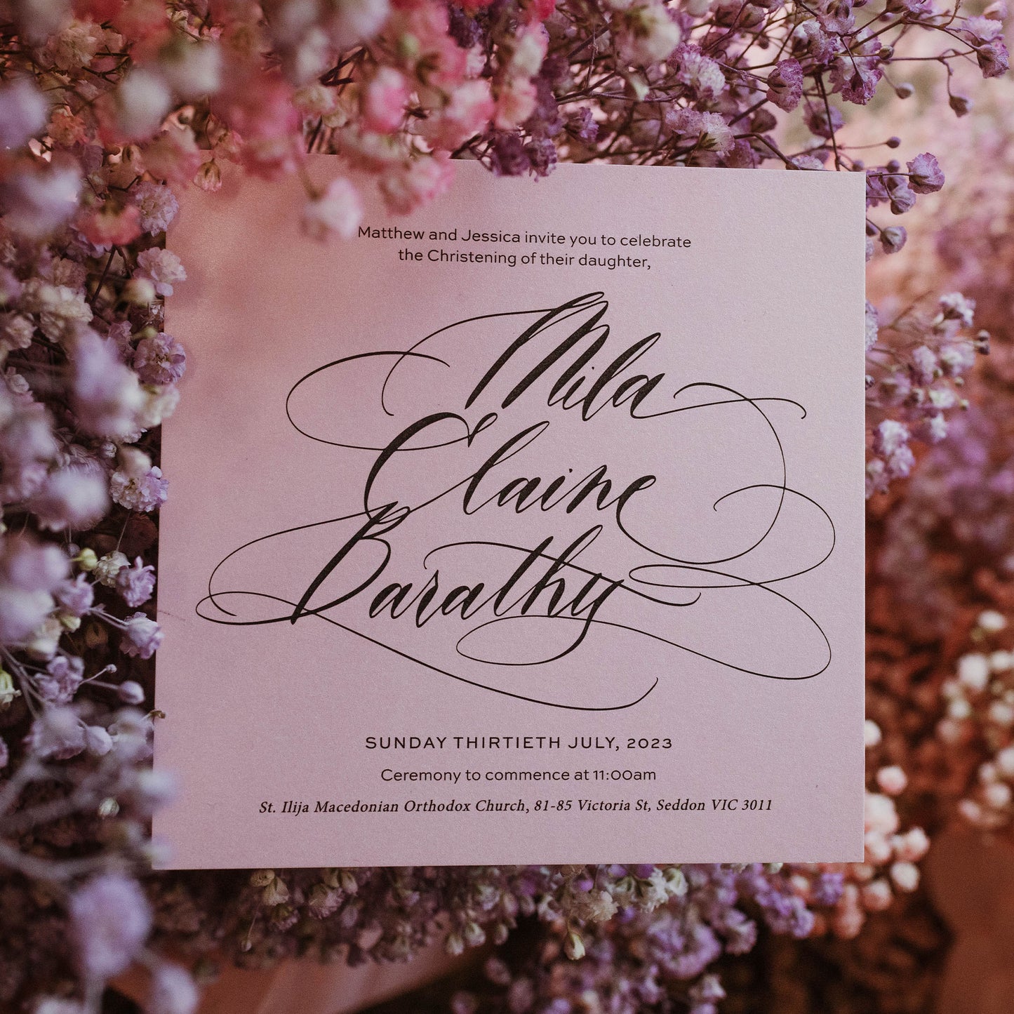 Mila's Christening Invitations Pt 1