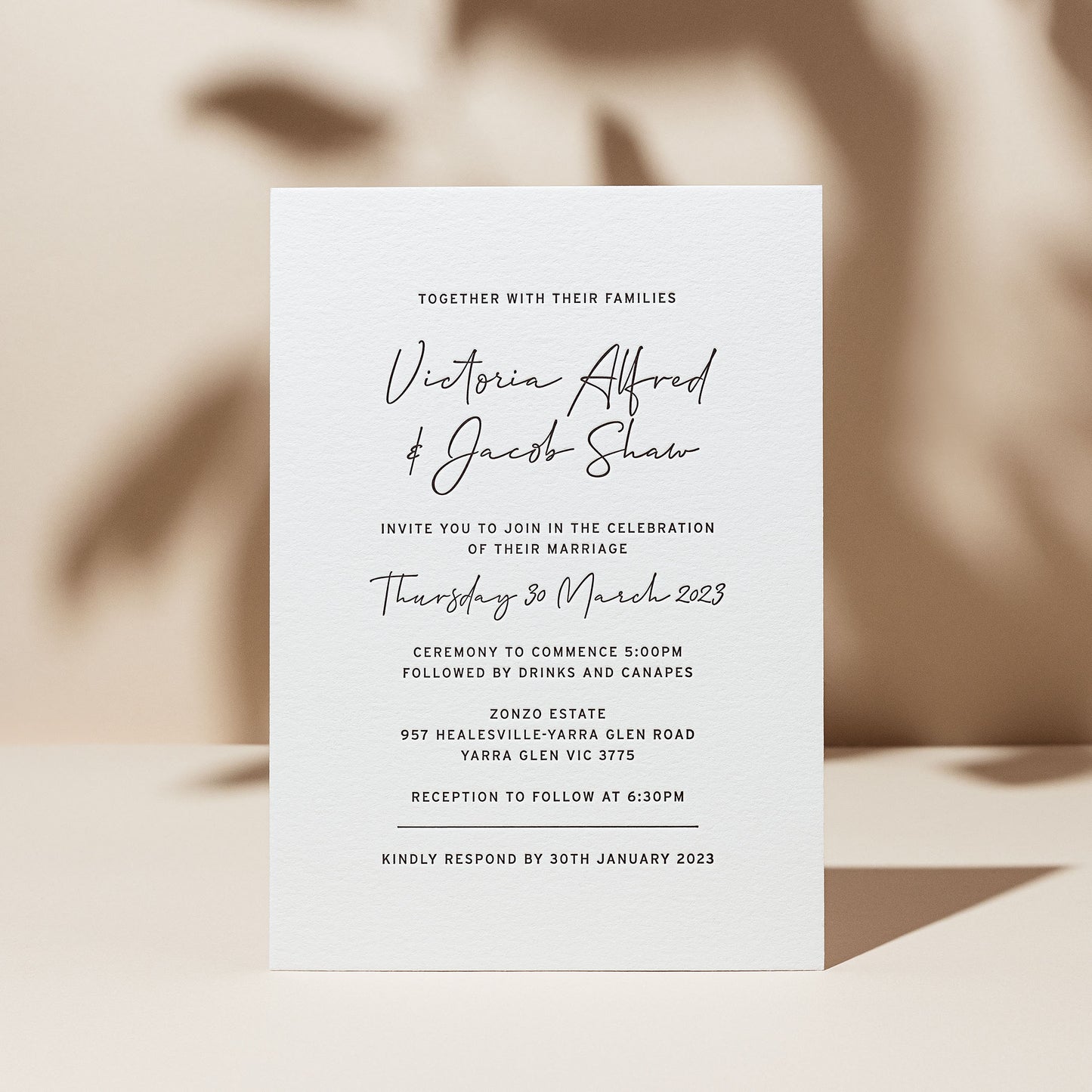 Victoria and Jacob Invitation
