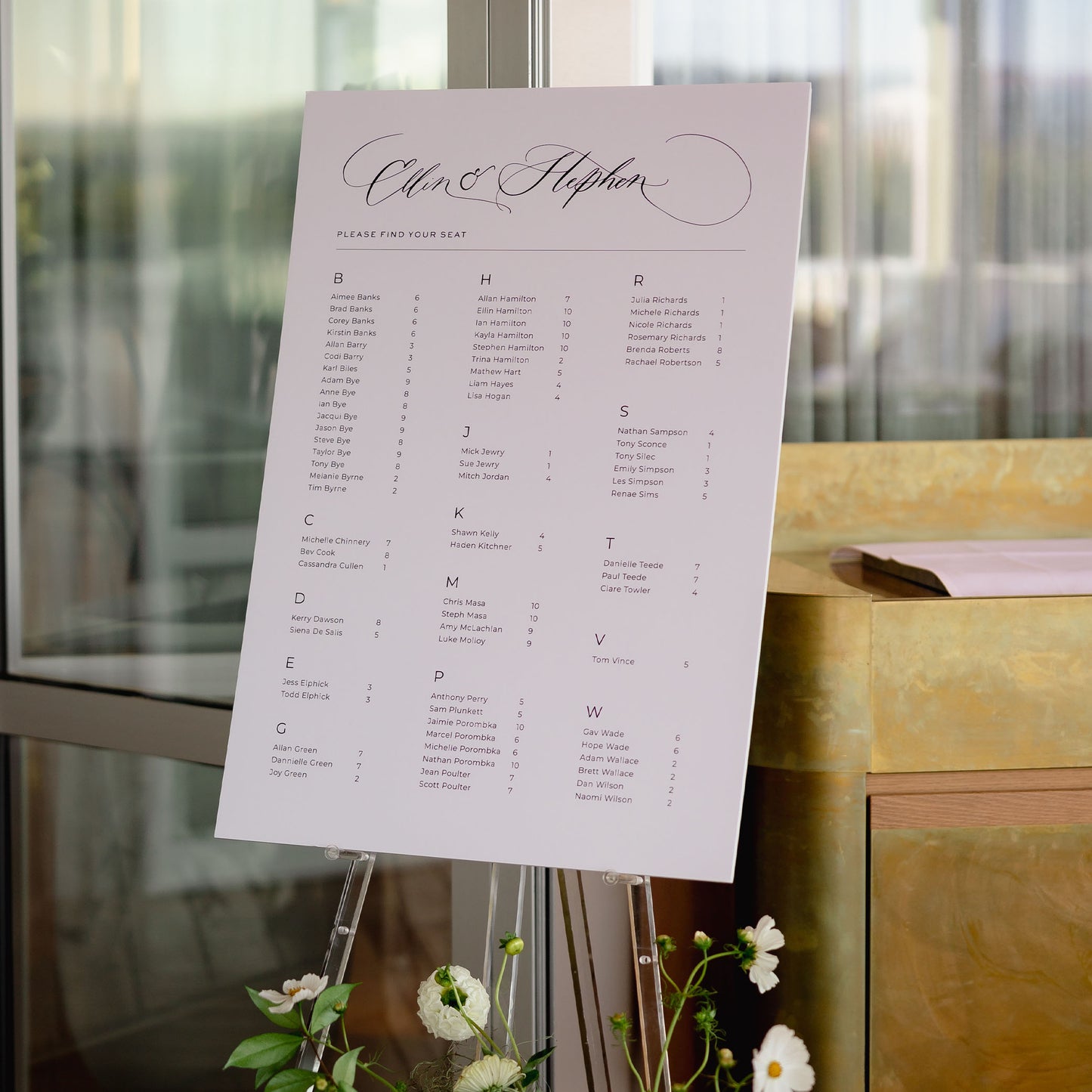 Ellin and Stephen Seating Chart