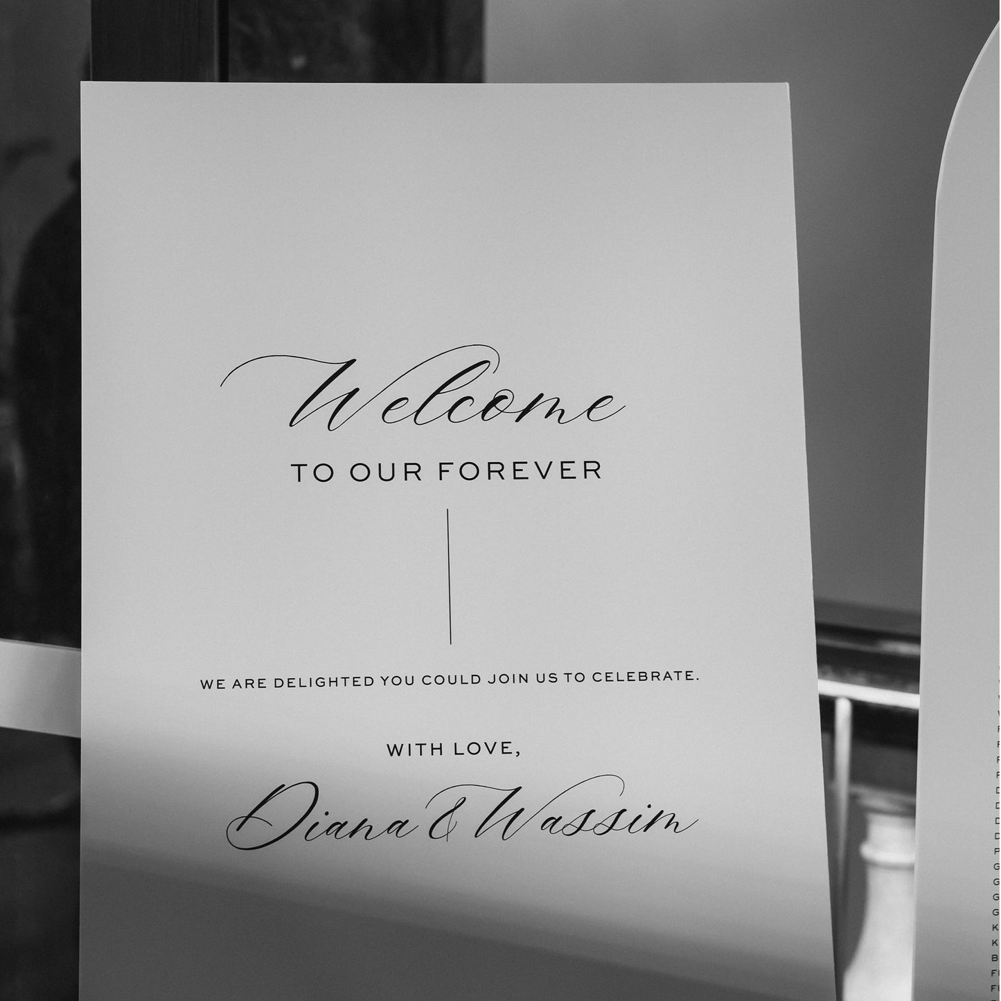 Diana and Wassim Welcome Sign
