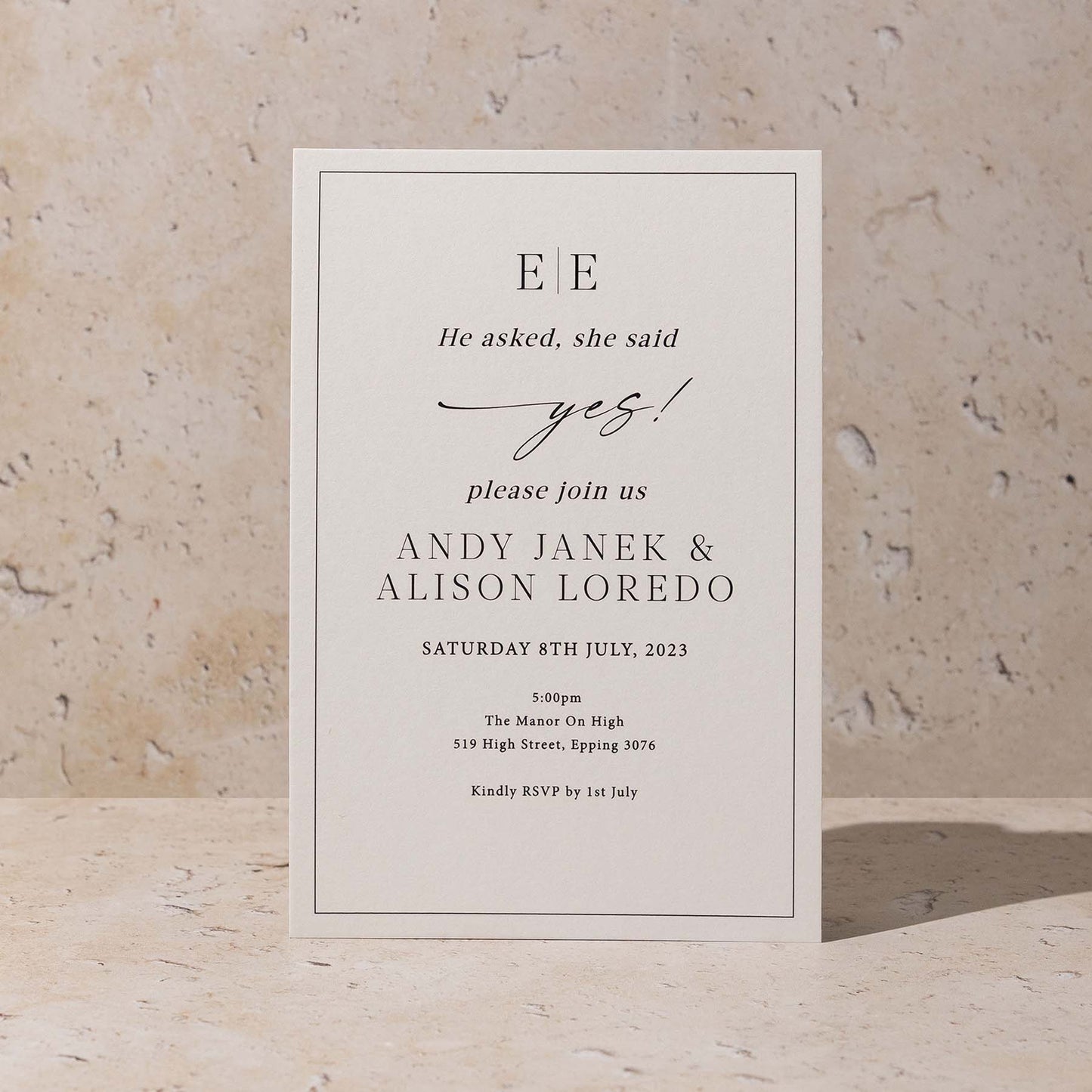 Emine and Eldin Engagement Invitation