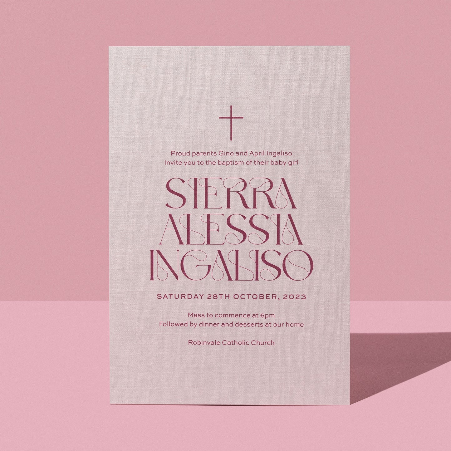 Sierra's Baptism Invitation