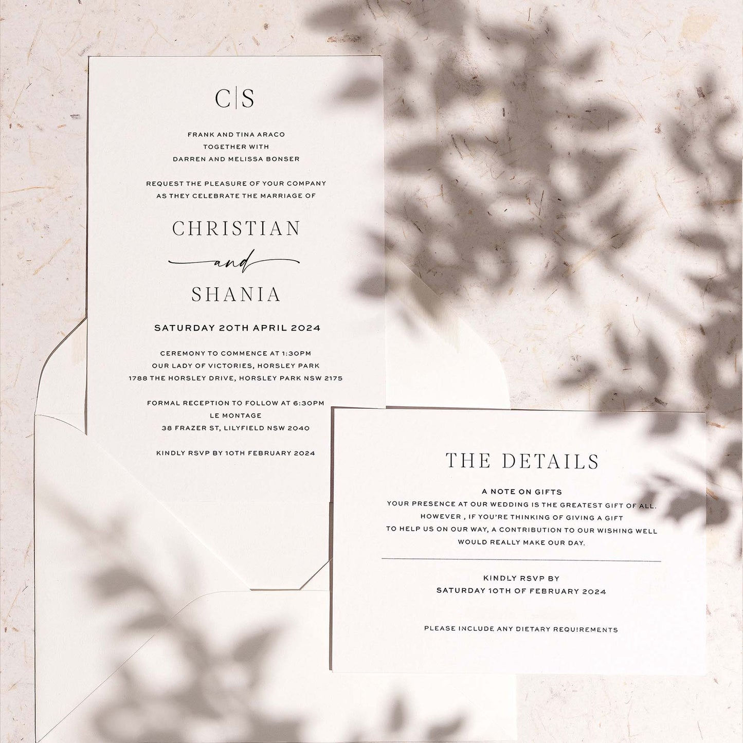 Christian and Shania Invitation