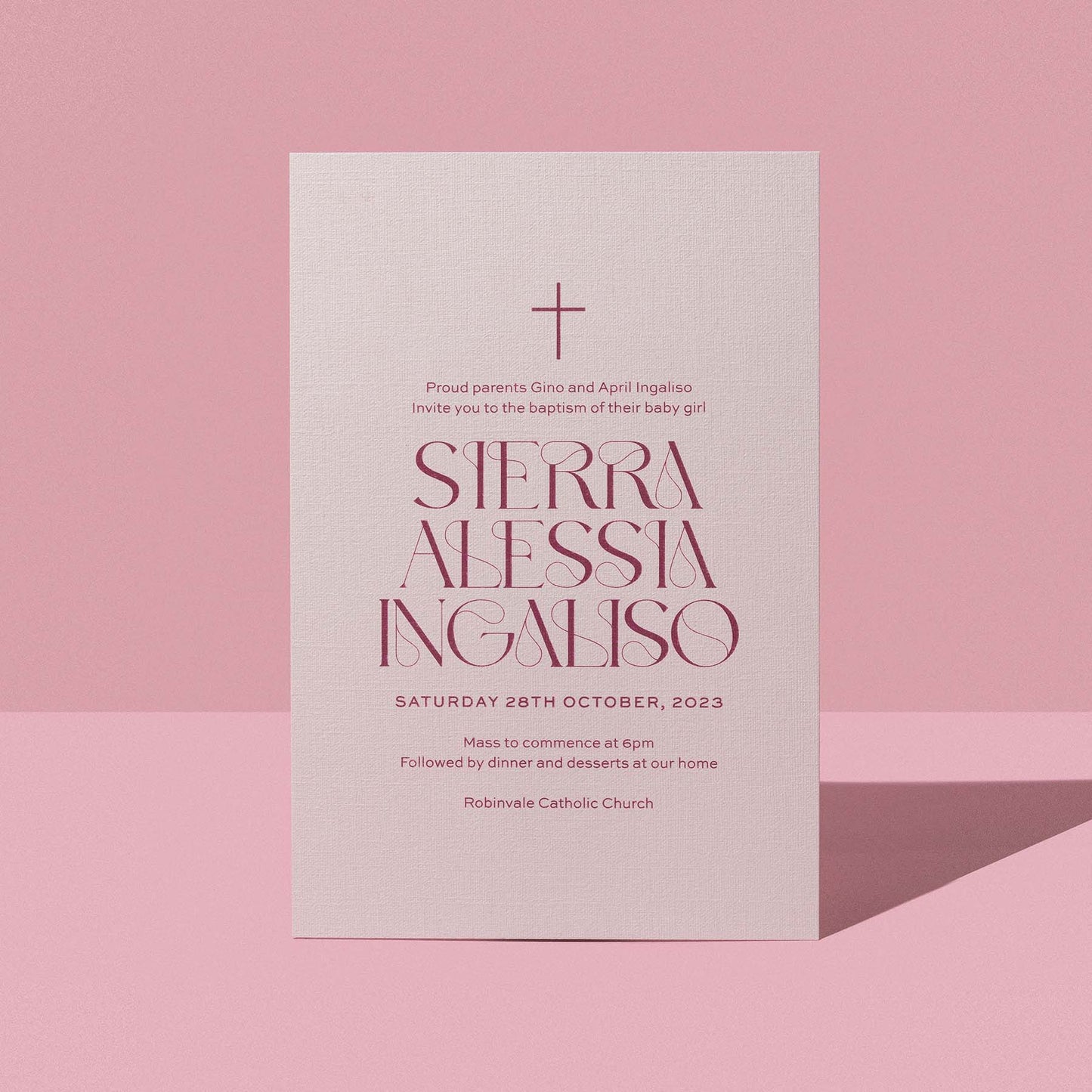 Sierra's Baptism Invitation