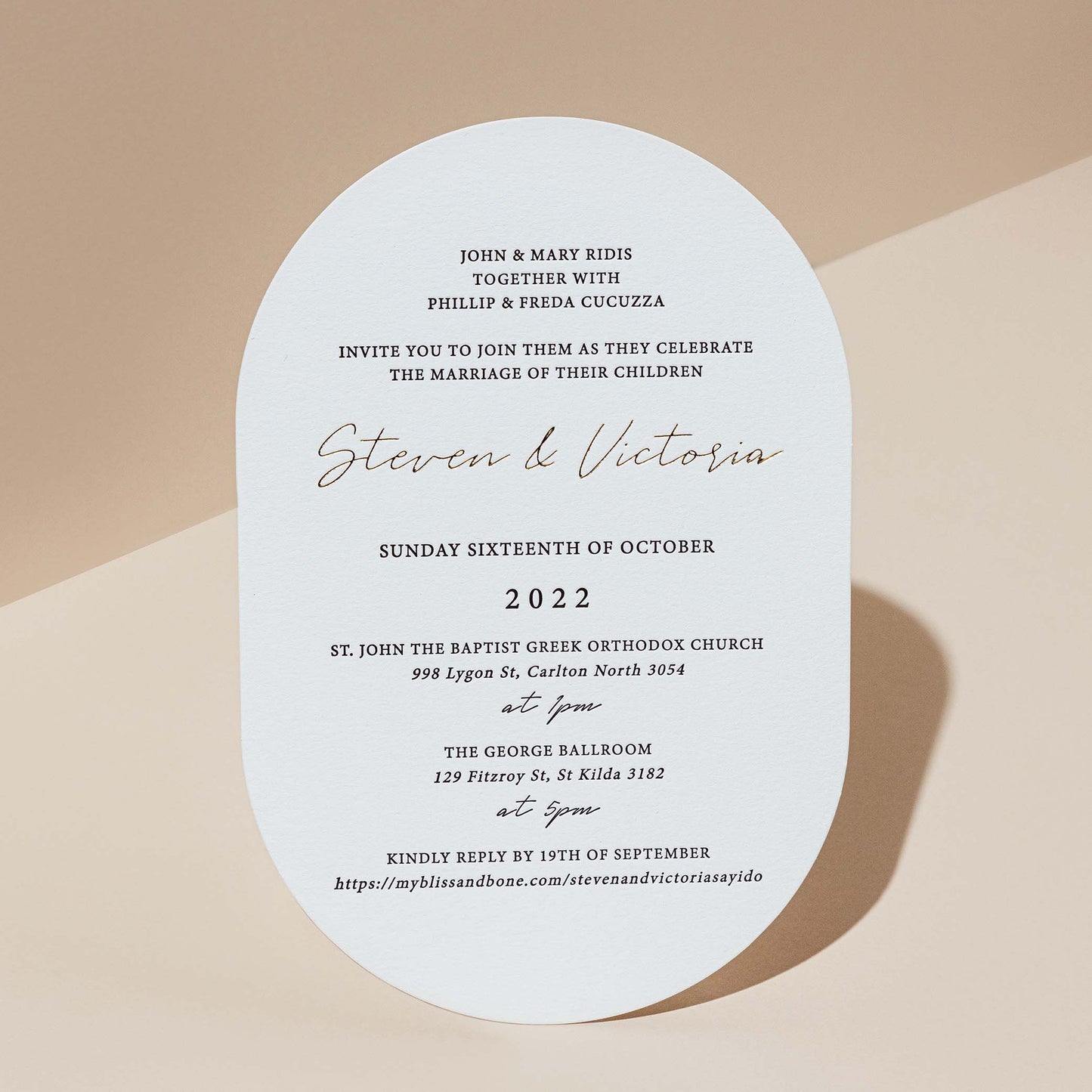 Victoria and Steven Invitation