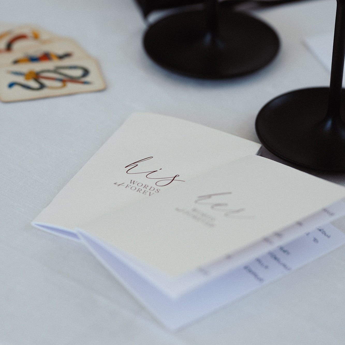 Tash and Zac Vow Booklets