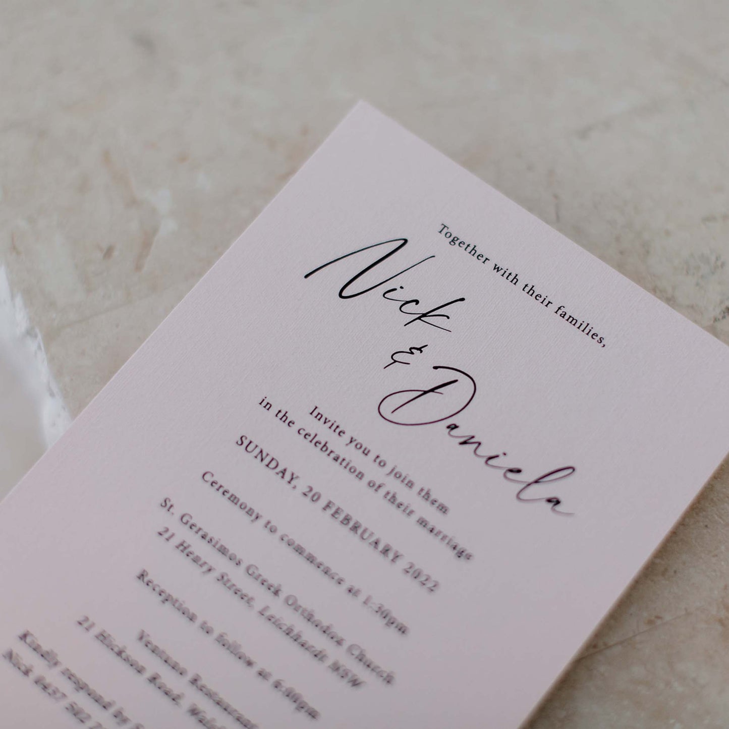 Daniela and Nick Invitation