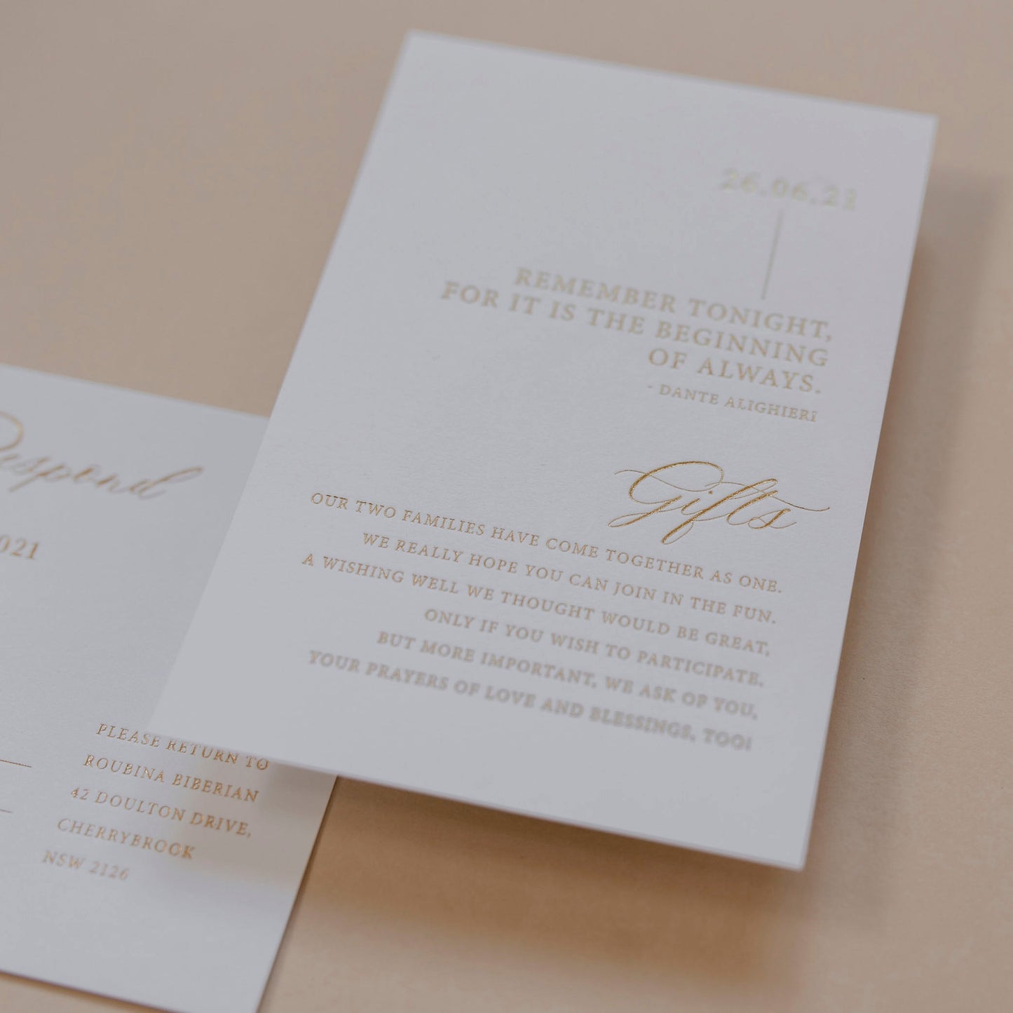 Roubina and Nicholas Invitation