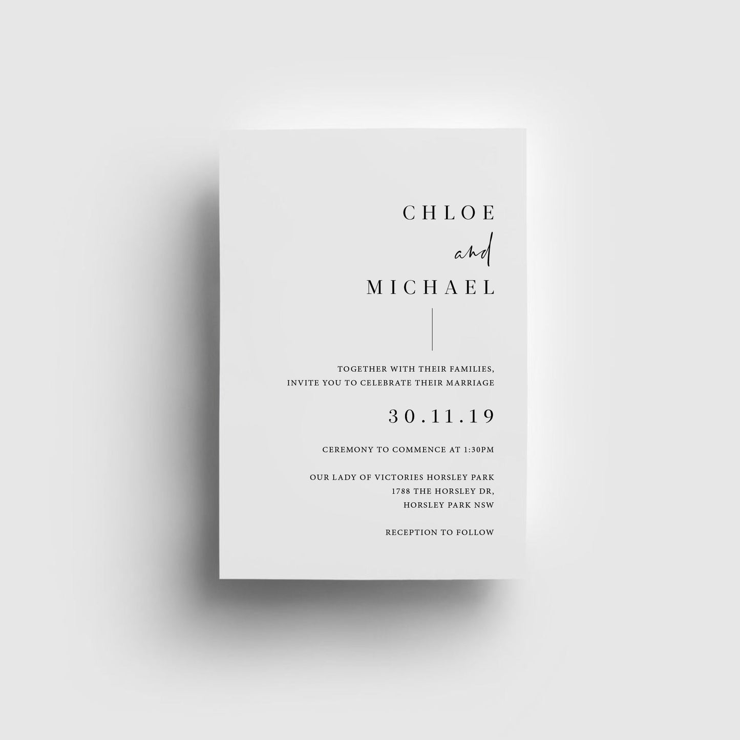 Chloe and Michael Invitation