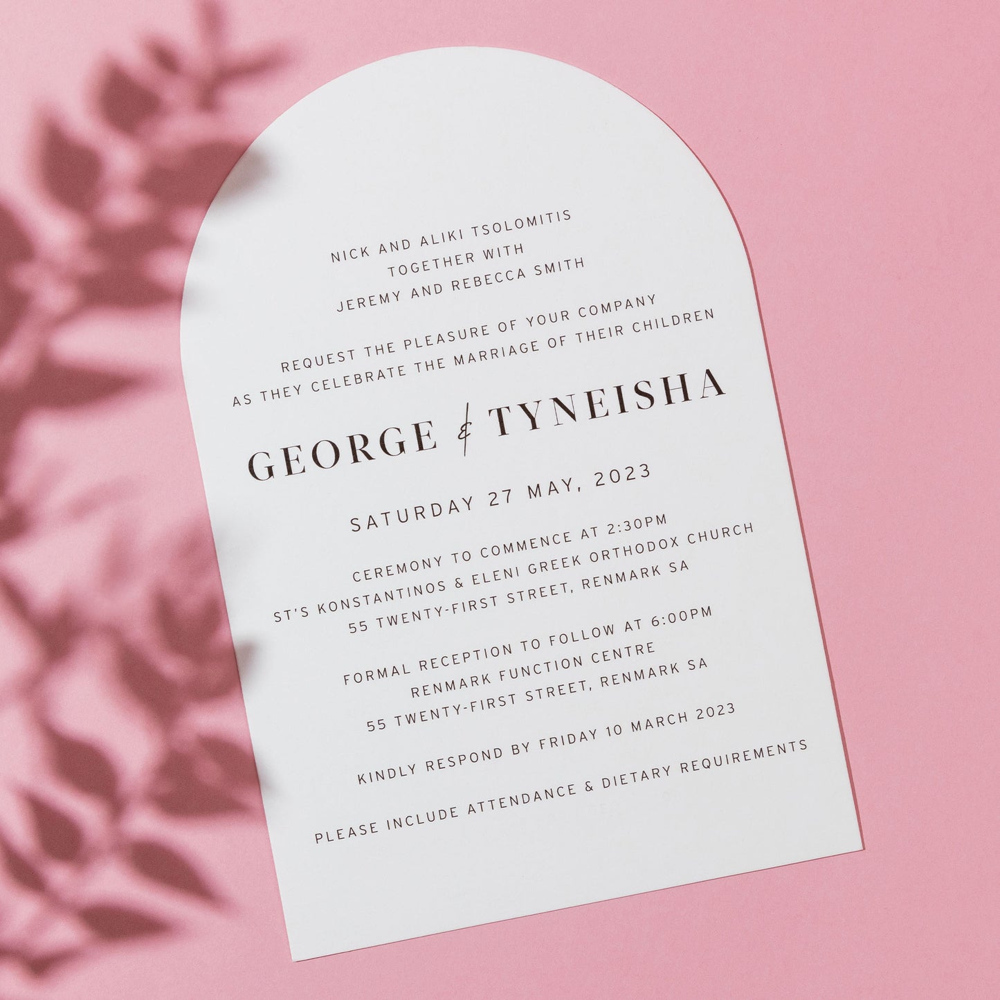 George and Tyneisha invitation