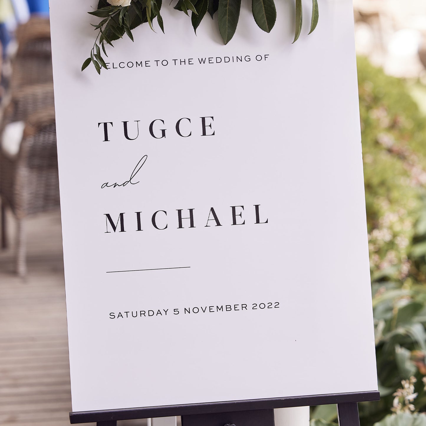 Tugce and Michael Welcome Sign