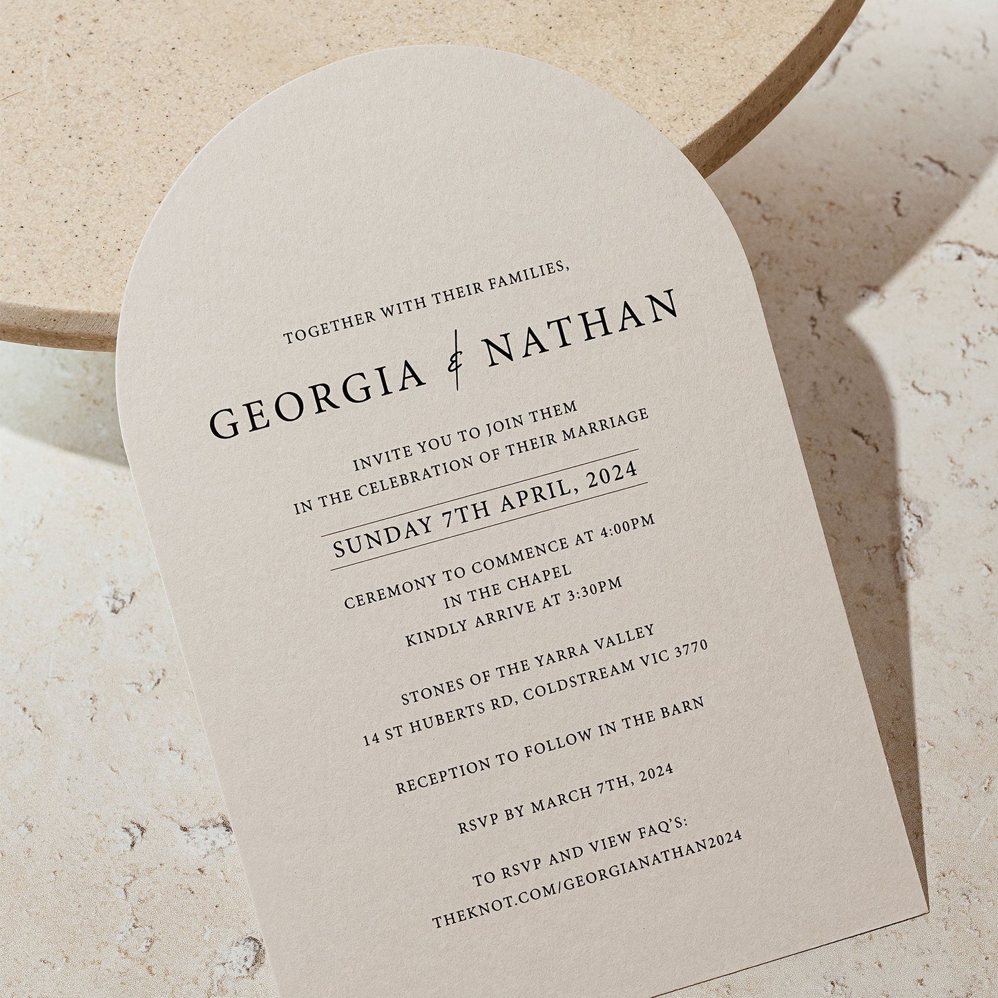 Georgia and Nathan invitation