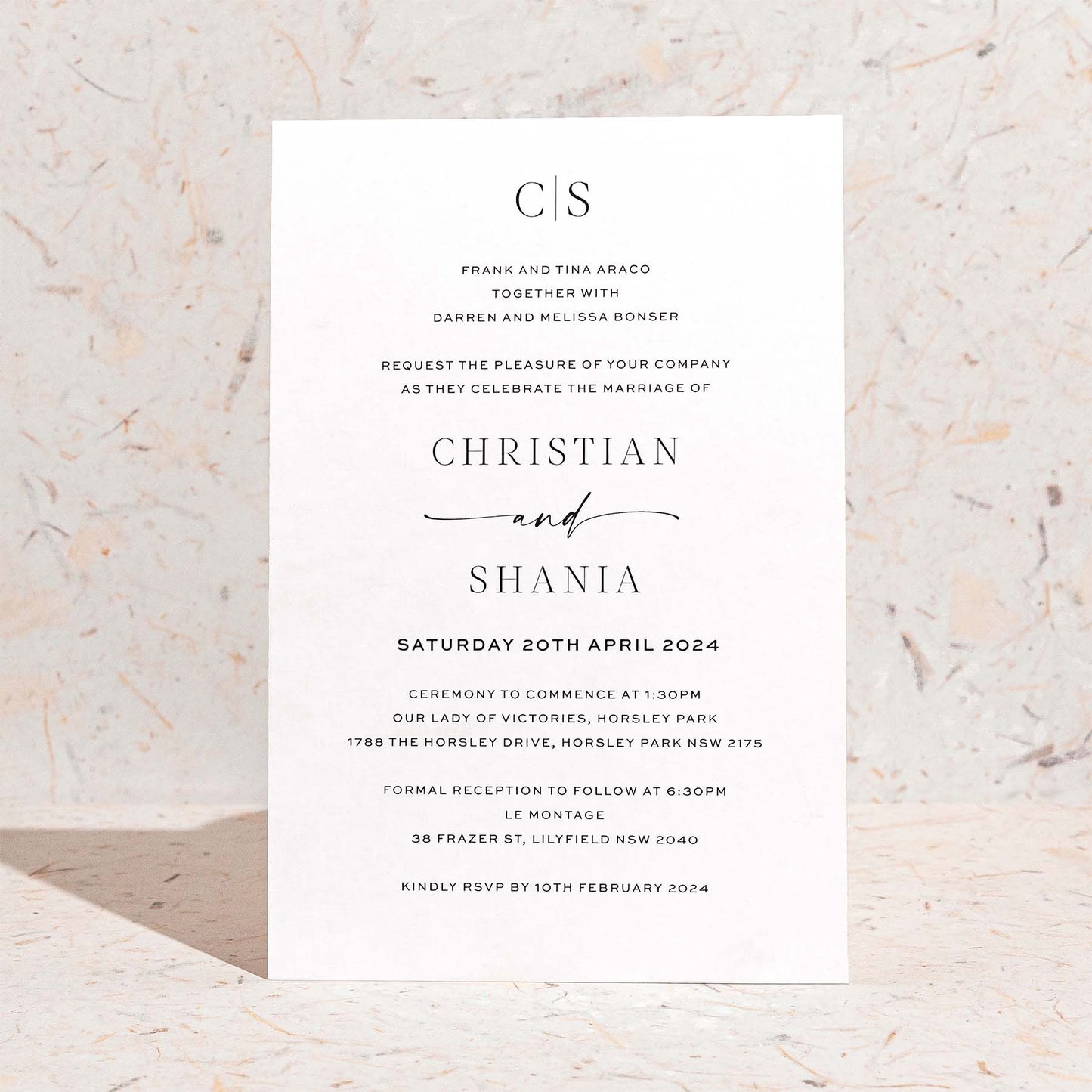 Christian and Shania Invitation