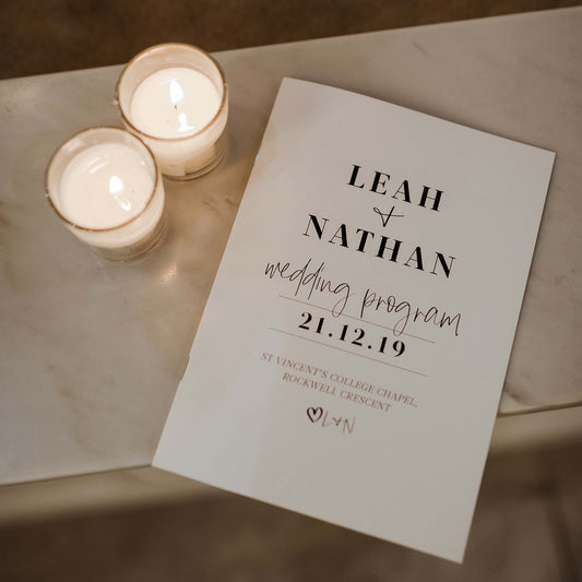 Leah and Nathan Ceremony Booklets