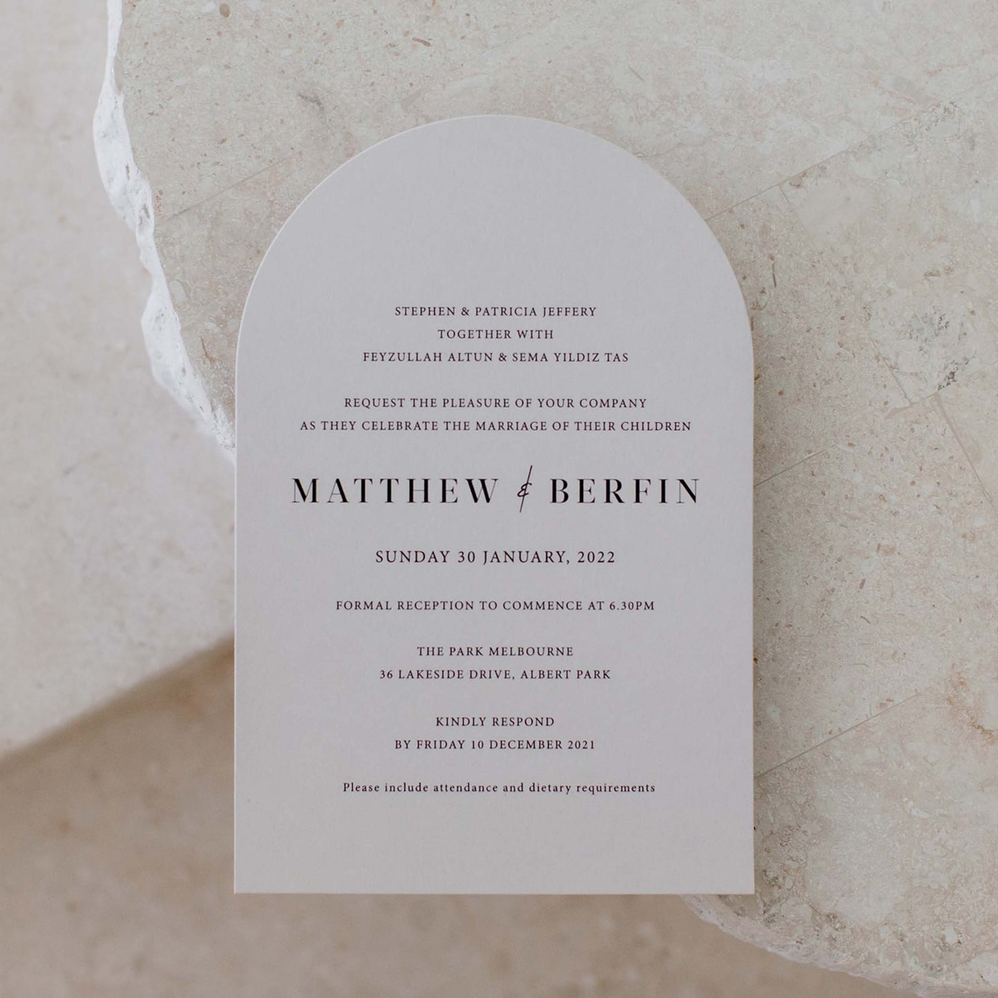 Matthew and Berfin Invitation